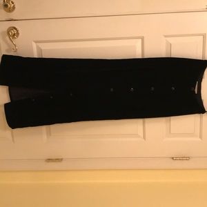 Long black velvet Gucci skirt.